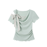 Zelia Check Ribbon Tee