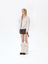 13DE MARZO Doozoo Detachable Short Down Jacket Beige