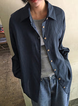 26SS★ [BAONHAUS] カレンヌシースルーオーバーガーゼシャツ