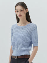 KIRSH PLAIN BACK HOLE POINT KNIT - SKY  