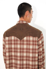 Checkered suede shirt