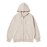 25SS INK STAMP LOGO HOODIE ZIP UP DARK BEIGE