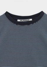 [B-BASIC] Stripe Cap Sleeve Short Sleeve T-shirt 2SIZE