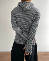 ヴァインストライプフードロングスリーブ