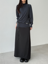 plain button skirts (2color)
