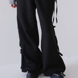 side ribbon sweat pants