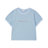25SS スネークイニシャルリンガークロップ半袖Tシャツ スカイブルー