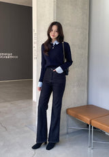 Corgette Brushed Span Bootcut Denim Pants