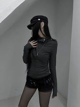 signal high neck button T (2color)