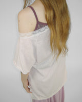 SORBET LOOSE OFF-SHOULDER SHORT SLEEVE T-SHIRT