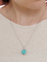 26SS★ [Premium Plating] Pennysense AB(W) Coin Necklace Amazonite