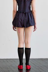 MINI HEART BALLOON SKIRT PANTS / NAVY