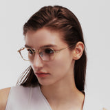 Knouun Square titanium glasses CODE. 102. A Yellow Glod