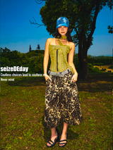 "GO WILD" Low - rise Loose Leopard - print Cropped Cargo Pants