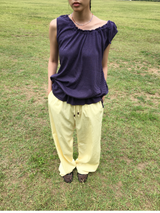 Waffle string sleeveless top (4color) 