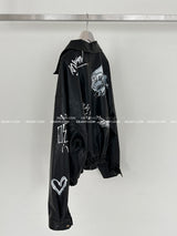 graffiti-printed rider jacket