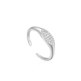 [Lee Se-young, TripleS Jiwoo, Weekly Sujin, Hong Su-hyun Worn] Glam Stone Setting Signet 925 Silver + Rhodium Plating Adjustable Size Ring R037-02H