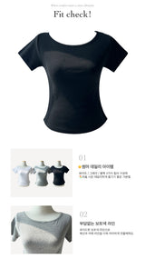 ポピー ボートネック スリム ハーフスリーブ Tシャツ