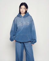 25FW デニムエフェクトズリーロングパンツ ネイビー