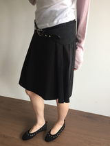 Fold wrap midi skirt (2color)