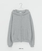 [unisex] Shikyo Waffle Two-Way Over Hood Zip-Up