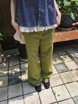デセンカラーストレートコットンパンツ