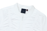 SHIRRING COTTON ZIP UP