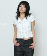 stフリルシャツ (white)