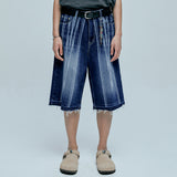 navajo パターンカットオフバミューダパンツ indigo blue