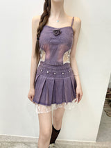 1504. Tia Violet Washing Corsage 2pc