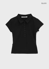 [MADE] Meludi Collar Short Sleeve Top