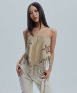 STAR LEATHER SHAWL_BE