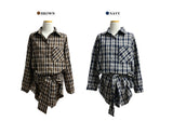 Rook Waist Point Check Long Shirt