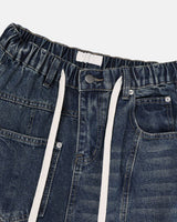 Reverse curved cut denim