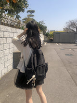 フリルリボンリュックサック_vintage black