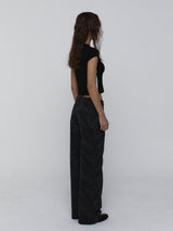 Cotton Leopard Pants_Charcoal