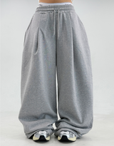 ❤ S-XL❤ サイドプリーツワイドバルーントレーニングパンツ
