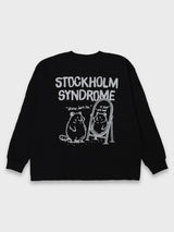 リアルライフワッフル長袖Tシャツ - ブラック