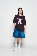 25SS ワイドベーシックデニムショートパンツ ブルー