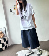 Back Two Pocket Belt Stitch Denim Bermuda Shorts 2color