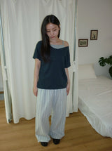 ハボイルルーズフィットVネックスラブ半袖Tシャツ