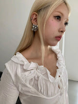 Bold silver balls earrings
