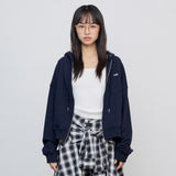 2wayロゴフーディージップアップ_ネイビー