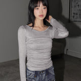FミングシャーリングトップレイヤードボートネックTシャツセット