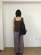 Plaid Balloon Blouse (2color)