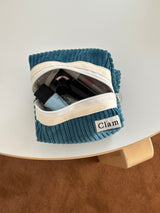 Clam ラウンドポーチ _ コーデュロイオーシャンブルー