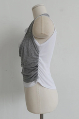 LAYERED-LOOK HALTER DRAPED TOP (3COLORS!)