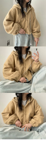 Dali Wool String Avant Snap Hooded Jumper