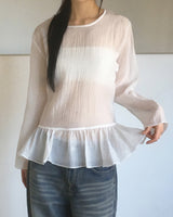Hash see-through frill layered blouse