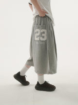 Bold 23embroidery bermuda sweat pants -3C